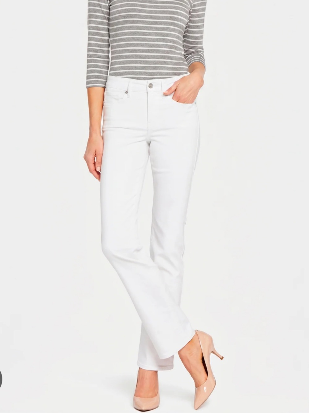 NYDJ Marilyn Straight-Leg Women's Jeans in White